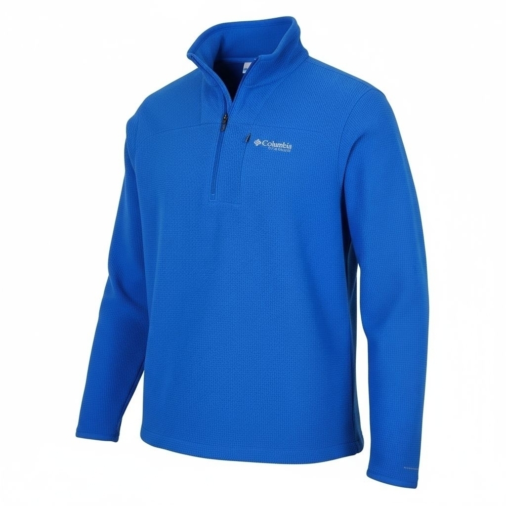 Columbia Titanium Pullover Men Size M Blue 1/4 Zip Omni Wick Long Sleeve Soft